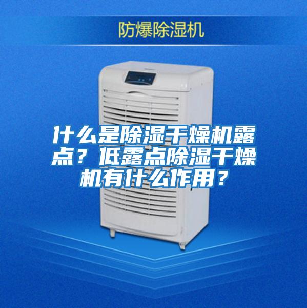 什么是除濕干燥機露點？低露點除濕干燥機有什么作用？